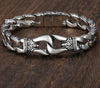 Mens Bracelet  Stainless Steel Silver Color Curved Curb Link Chain Bracelets for Men