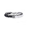 Stainless Steel Black  And Stone Beads Chaint for Men