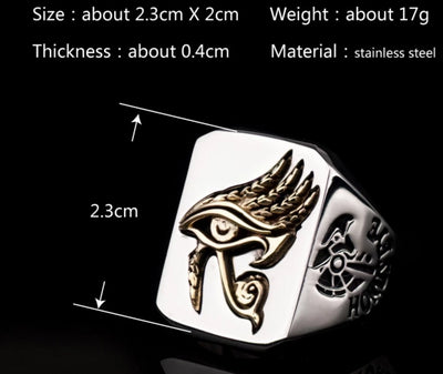 Skull Masonic  Eye of Horus Stainless steel rings