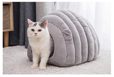 New Warm Cat Cave House Foldable Puppy Kitten Sleeping Bag Comfortable Soft Small Dog Kennel Bed Winter Pet Nest Cushion