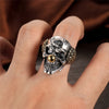 Silver Clown Skull Rings 925 Sterling Silver Male Ring Adjustable Mens Jewelry Gothic Style