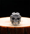 925 Sterling Silver Skull Ring Men Adjustable Dragon Ring Punk Rock Gothic Jewelry