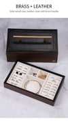 New Wooden Jewelry Box With Handle Three-layer Storage Jewelry Organizer Carrying Cases Women Rings Necklace Box