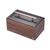 New Wooden Jewelry Box With Handle Three-layer Storage Jewelry Organizer Carrying Cases Women Rings Necklace Box