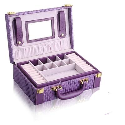 Portable  Jewelry Storage Box PU Leather Multi-functional Earrings Organizer Case Gift