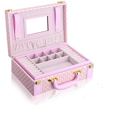 Portable  Jewelry Storage Box PU Leather Multi-functional Earrings Organizer Case Gift