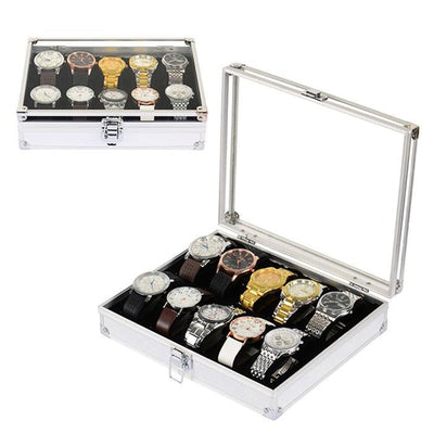 12 Grid Slots  Aluminum Watches Box