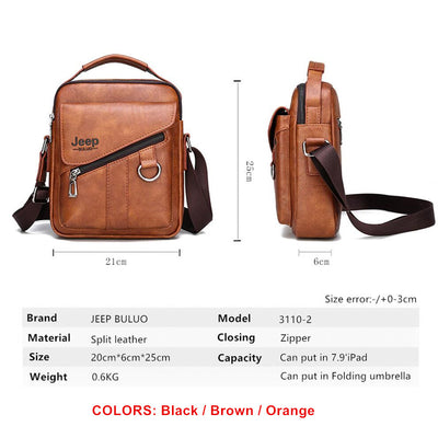 Men Bags Fashion Business Crossbody Shoulder Bag For Male Split Leather Messenger Tote Bag Travel