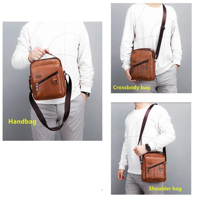 Men Bags Fashion Business Crossbody Shoulder Bag For Male Split Leather Messenger Tote Bag Travel