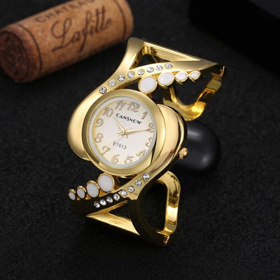 Bangle wristwatch quartz crystal luxury fashion female watches