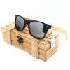 High Quality Vintage Black Square Sunglasses With Bamboo Legs Mirrored Polarized Summer Style Travel Eyewear Wood Box