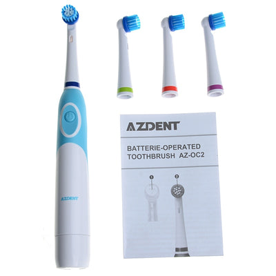 Rotating Electric Toothbrush Battery Operated with 4 Brush Heads Oral