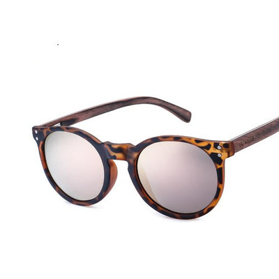 Sunglasses Wood and Plastic Frame Wood  Fashion Polarized  Mirror Lens UV400