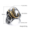 Skull Rings Punk Scorpion Stainless Steel Male Retro Jewelry