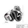 925 Sterling Silver Skull Ring Men With Snake Big Punk Rock Gift For Biker Man Rings Silver Gothic Jewelry