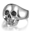 925 Silver Skull Rings For Men Vintage Punk Rock Gothic  Fashion