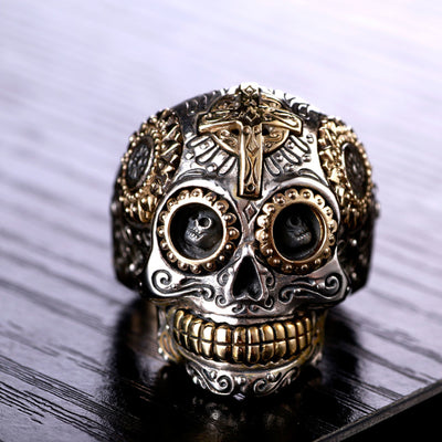 Solid 925 Sterling Silver Skull Ring Men