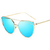 Vintage sunglasses For Women Metal Reflective Flat Lens Sun Glasses