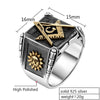 925 Sterling Silver Masonic Rings For Men Punk Handmade High Polished Silver Jewelry