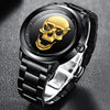 Skull Watch  Stainless Steel Quartz Watches mens  Waterproof