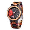 Date Display Business Watch for Mens Mixed Wooden Quartz Wristwatch in Wood Gift Box