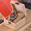 Date Display Business Watch for Mens Mixed Wooden Quartz Wristwatch in Wood Gift Box