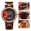 Date Display Business Watch for Mens Mixed Wooden Quartz Wristwatch in Wood Gift Box