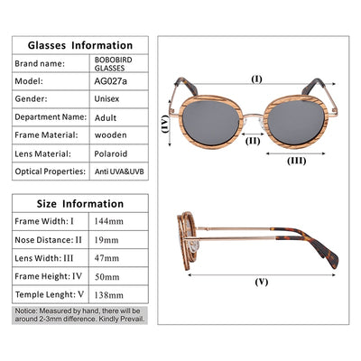 Polarized Sunglasses Women Fashion Wood Frame Retro Vintage Men Glasses UV400