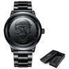 Skull Watch Steel Quartz Male Watches Waterproof