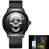 Skull Watch Steel Quartz Male Watches Waterproof