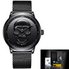 Skull Watch Steel Quartz Male Watches Waterproof