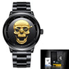 Skull Watch Steel Quartz Male Watches Waterproof