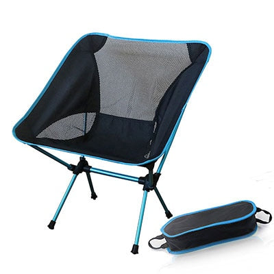 Portable Collapsible Moon Chair Fishing Camping  Stool Folding Extended Hiking Seat