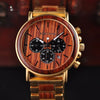 Gold Watch Men Luxury Brand Wooden Wristwatches Date Display Stop Watches  golden hour