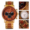 Gold Watch Men Luxury Brand Wooden Wristwatches Date Display Stop Watches  golden hour