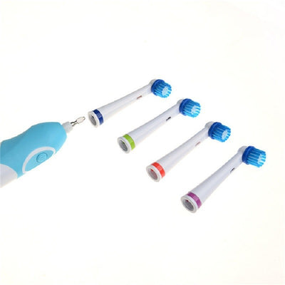 Rotating Electric Toothbrush Battery Operated with 4 Brush Heads Oral