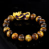 Tiger Eye Beaded  With Brave Troops  Pixiu Charm Strand Bracelets Handmade jewelry