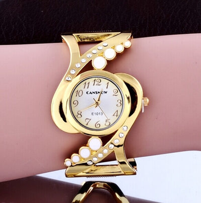 Bangle wristwatch quartz crystal luxury fashion female watches