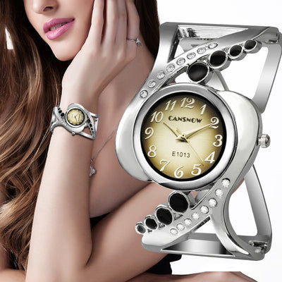 Bangle wristwatch quartz crystal luxury fashion female watches