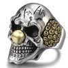 Silver Clown Skull Rings 925 Sterling Silver Male Ring Adjustable Mens Jewelry Gothic Style