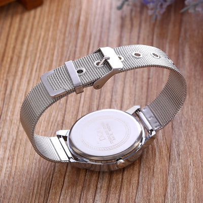 Golden Metal Mesh Women Quartz Wrist Watch New Fashion Casual Crystal Ladies Watches