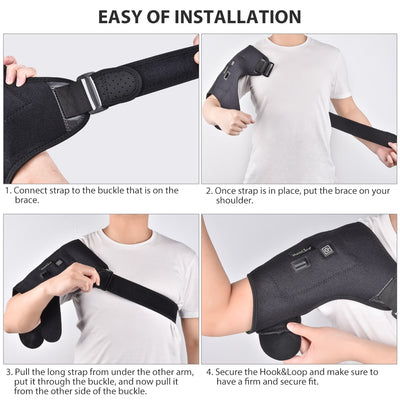 Electric Heat Therapy Adjustable Shoulder Brace Back Support Belt Dislocated Shoulders Rehabilitation Shoulder Injury Pain Wrap