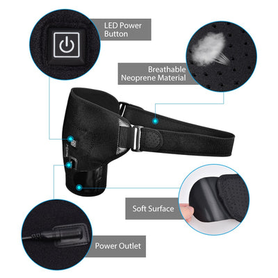 Electric Heat Therapy Adjustable Shoulder Brace Back Support Belt Dislocated Shoulders Rehabilitation Shoulder Injury Pain Wrap