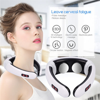 Electric Pulse Neck and Back Massager Magnetic Pain Relief Tool