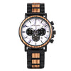 Wood Watches  Mens Military Wristwatch Chronograph Retro Wrist Watches