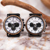 Wood Watches  Mens Military Wristwatch Chronograph Retro Wrist Watches