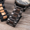 Wood Watches  Mens Military Wristwatch Chronograph Retro Wrist Watches