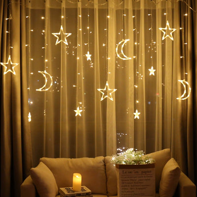 Moon Star Lamp LED Christmas Lights Decoration Holiday Lights Curtain light