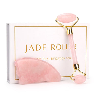 Jade Facial Roller Stone Skin Massage Beauty Care Set