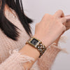 Wooden Women's Watches Top Fashion Square Dial Watch Collection for Ladies Stainless Steel Wristwatch